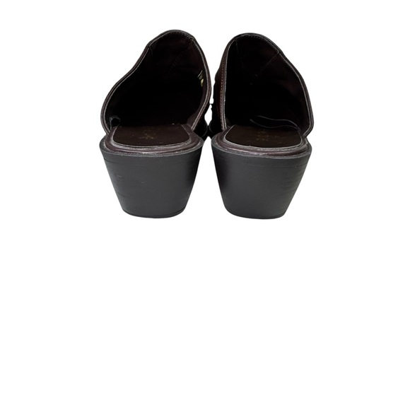 Roper Brown Tooled Leather Western Flame Mules Clogs Pointed Toe Heels Size 10 - Picture 6 of 10